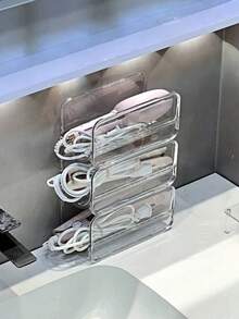 2 piezas Soporte multiusos para rizador de cabello, organizador apilable para herramientas de peinado, portavasos, soporte para secador de pelo, soporte para peine - Versión actualizada - Ver 7