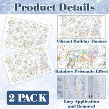 50 PCS Christmas Window Clings Decorations, Window Stickers With Christmas Tree, Snowflake And Christmas Reindeer, Rainbow Stickers Winter Wonderland Decorations For Home Christmas Party - LS23010-2sheets - View 4