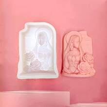 Molde de silicona de figura de diosa, para velas, incienso, yeso, jabón, decoración del hogar y portavelas - A-blanco - Ver 2