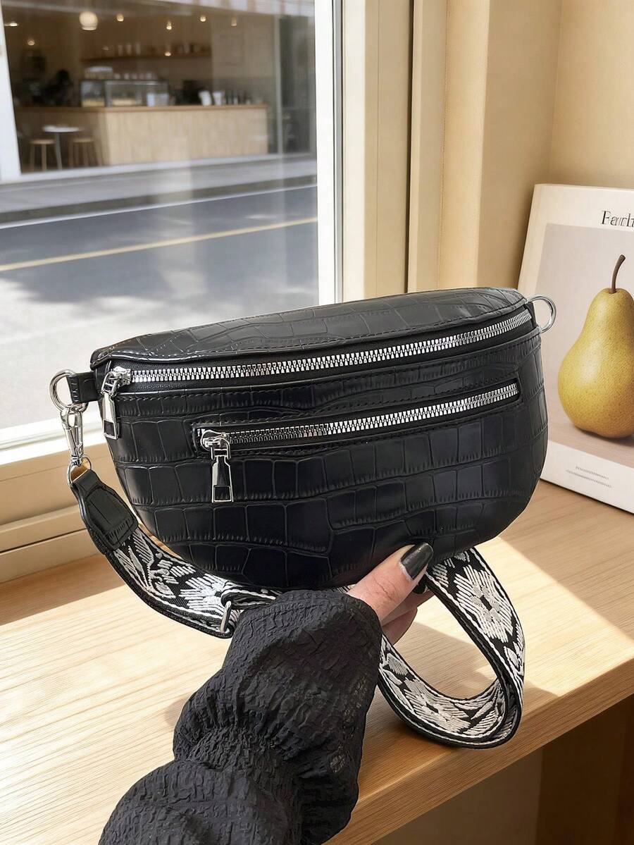 Women's New Versatile Mini Horse Chest Bag, Suitable For Daily Commute, Travel, Shopping, Strolling - Black - View 1