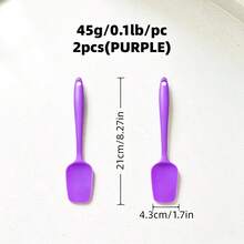 2/4 Pcs Small Silicone Spatula Spoon Heat Resistant Non Scratch Flexible Kitchen Scraper For Baking Cooking Nonstick Pan 4 Colors - View 16