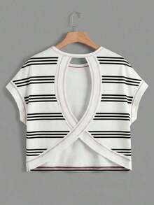 Cut Out Back Batwing Sleeve Tee IZ30 - Nhiều màu 4 - Xem 8