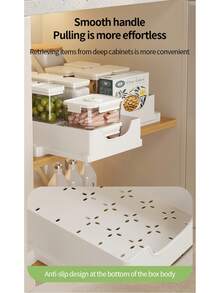 Pull-Out Storage Rack Drawer Organizer, Suitable For Efficient Kitchen, Bathroom And Drawer Storage, Adhesive Film Fixing, Space-Saving, Adjustable, Sturdy, Easy To Install, Suitable For Kitchen And Bathroom Drawer Storage - Multicolor - View 8