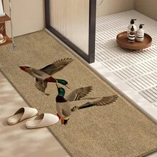 1pc Bird Pattern Printed Linen Kitchen Rug, Bathroom Mat, Doormat, 3D Printed Rectangle Carpet For Living Room, Bedroom, Hallway, Bathroom, Laundry Room - Polyester Rug For Indoor And Outdoor Home Decor - Multicolor - View 3