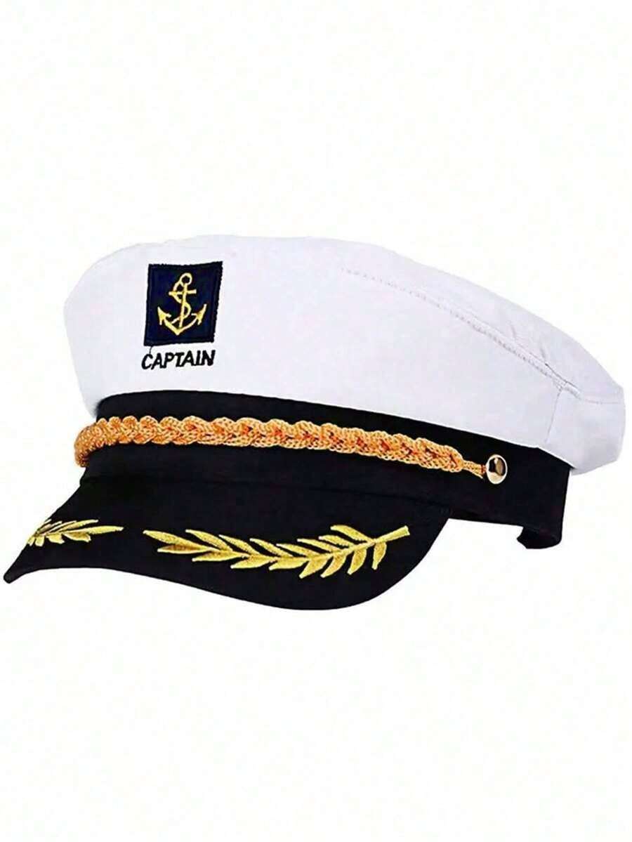 1pc Unisex Embroidered Captain Hat, Military Uniform Prop Cap, Suitable For Party Accessories - Nhiều màu - Xem 1