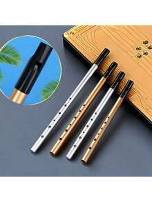 1pcIrish Tin Whistle C D Key, Metal Paint Coated High Pitch Flute Recorder, Traditional Irish Wind Instrument For Beginner Student Professional Performance Practice - Multicolor - View 2