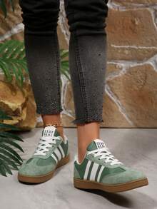 Zapatillas de deporte casuales de estilo retro para mujer, modelo 2025, zapatos vulcanizados de moda para estudiantes - Verde - Ver 6