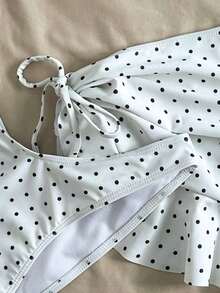 2026 Conjunto de traje de baño tipo tankini de 3 piezas de unicolor, con diseño de tirantes anchos y soporte con aros, estilo de playa de moda, perfecto para vacaciones en la playa y fiestas en la piscina durante el verano - Burdeos - Ver 7