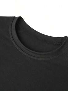 1 Pc New Women's Autumn-Winter Short-Sleeved Round Neck T-Shirt, 100% Cotton, Loose Fit, Casual And Versatile Style With A Modern Print, Ideal As A Basic Garment. 180g 100% Cotton - 4 - 查看 4