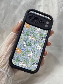 NR147 猫好き必見,対応するPixel 10 9 8 Pro 9A 8A ケース、対応するiPhone17 16 15 14 13 12 11 Pro Max 7 8 16 15 14 Plus 16e 17e 17 Air ケース、フルカメラ保護ソフト TPU ケース、キャンディカラーエンジェルアイラダーマットシリコン肌に優しいタッチフォンケースカバー（女性＆女の子向け） - ブラック - チェックする 6