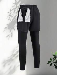 Quần tập thể dục co giãn nâng đỡ định hình cho nữ, quần legging thể thao ngắn bó sát mùa hè thích hợp cho tập luyện, chạy bộ, Pilates, Yoga. - màu đen - Xem 6
