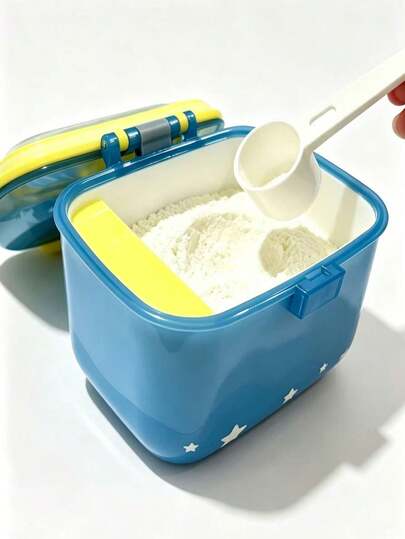 1 pieza Recipiente sellado de doble capa para leche en polvo con cuchara, caja portátil de 360ml/12oz para leche en polvo