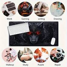 1入電競遊戲滑鼠墊 - 附可愛插圖圖案。大尺寸、防滑且可水洗的橡膠桌墊（辦公桌配件）。耐用、防污的遊戲滑鼠墊與桌面裝飾。電競玩家的理想禮物 - F - 查看 2