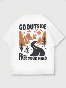 Men's Casual Retro Short-Sleeved T-Shirt With Beach And Surf Print, Comfortable And Breathable, Suitable For Summer, Fashionable Standout - 粉色 - 查看 4