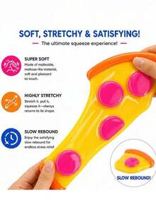Pizza Shaped Squeeze Toy, Slow Rebound Stress Relief Toy, Soft Rubber Squeeze Toy, Small Office Stress Relief Item, Student Relaxation Toy, Creative Desktop Stress Relief Decor, Adult Stress Relief Toy, Squeeze Vent Toy, Soft Tactile Stress Relief Toy, Holiday Party Favor, Small Gift For Friends, Stress Relief And Healing Toy, Daily Relaxation Squeeze Toy, Portable Mini Stress Relief Toy - Multicolor - View 2
