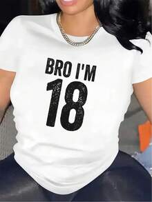 PremiumCamisetas de poliéster para restaurantes, duraderas y ligeras, con el diseño "Hermano, tengo 18 años", ideales para fiestas y celebraciones, cómodas de llevar, modernas y a la moda, un regalo perfecto para adultos, con tela transpirable, adecuadas para el uso diario informal. Nueva llegada - Negro - Ver 7