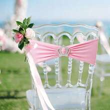 12/24 pezzi Coprisedia elastici con fibbia a corona, rosa per matrimoni, festa di nascità, cerimonie, banchetti - Multicolore - Visualizzare 2