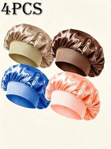 1/4 piezas Gorro de dormir elástico para mujer, gorro de dormir de unicolor suave y cómodo del verano 2026, accesorio protector para el peinado, accesorio ligero y de moda para uso diario, regalo - A - Ver 11