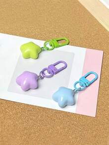 10pcs/5pcs Cute Custard Star Keychains, Soft & Adorable Pentagram Pendant, Suitable For Bag Decoration, Perfect Gift For Holidays, Birthday, Wedding, Back To School, Graduation - Multicolor - View 4