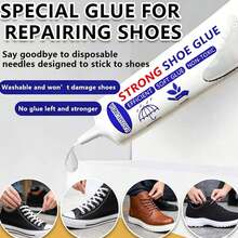Keo sửa giày siêu bền - Chống thấm nước, không gây hư hại, khô nhanh, thấm sâu vào các vết nứt, không phai màu, keo mềm chịu được giặt giũ, thích hợp cho giày vải, giày da, giày thể thao. Bộ dụng cụ sửa giày tiện lợi. - Keo dán giày - màu trắng - Xem 2