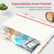 Pretty Lined Journal For Women, Aesthetic Cute Hardcover Leather Journal For Writing, A5 College Ruled Notebook For Work & Note Taking, Perfect For Office School Home, 160 Pages, Sunset - B-pastel Garden - View 5