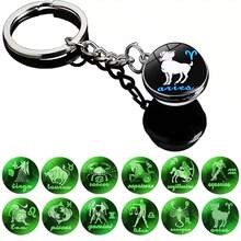 Bộ 12 móc khóa hình cung hoàng đạo phát sáng trong bóng tối, móc khóa đôi dành cho học sinh, móc treo túi xách, quà tặng tốt nghiệp, quả cầu pha lê kim loại. - Nhiều màu - Xem 8