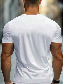 short-sleeveCamiseta hombre cuello redondo y manga corta.Estilo casual con estampados modernos y cómodos.Para hombres y mujeres, estilo pareja, pareja, camiseta de manga corta con estampado de moda100% Cotton - Blanco - Ver 5