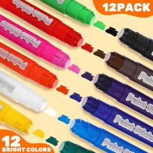 Premium Quick-Dry Solid Color Brush Set 6/8/12 Colors, 90s Quick-Dry, Vibrant Crayon & Watercolor Effect, Suitable For Artists, Teens, Students, Ideal For Learning, Office, Art, Perfect Birthday/Christmas Gift For Boys & Girls, Creative Tool, In Stock - Multicolor - View 8
