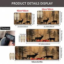 1pc Deer Pattern Printed Linen Kitchen Rug, Carpet, Mat, Bathroom Mat, Doormat, 3D Printed Rectangle, Suitable For Living Room, Bedroom, Hallway, Bathroom, Laundry Room - Polyester Carpet, Indoor Outdoor Home Decor - Multicolor - View 11