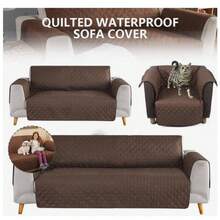 Reversible Protective Cover For Single/Double/Triple Sofas - Stain-Resistant, Moisture-Resistant, Pet-Scratch Resistant. Washable Fabric, Easy To Change. Durable Family Design. Available In Multiple Colors. - Brown - View 15