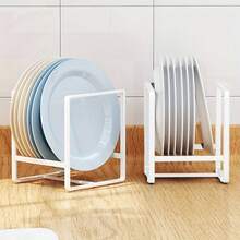 Estante vertical de metal para tazones y platos, rejilla multifuncional de drenaje, adecuado para almacenamiento de tablas de cortar y utensilios de cocina, ahorra espacio - Multicolor - Ver 3