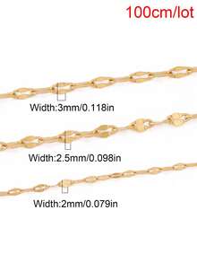 Dây môi bằng thép không gỉ mạ vàng 18K dài 100cm, dùng để làm vòng cổ, vòng tay, phụ kiện dây đeo cơ thể DIY. - Chuỗi tự làm - Xem 4