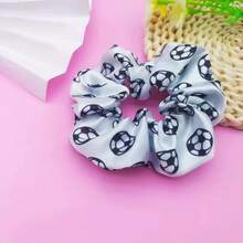 4/1pc Cute Football Cartoon Printed Silk Scrunchie, Gentle No Hair Damage, Fashion Daily Hair Tie, Perfect For Daily Wear, Outdoor Travel, Sports Events & General Festivals, Practical Hair Accessories, Hair - Multicolor - View 15