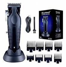 Máquina de Cortar Cabelo  Sem Fio Km-2296 Profissional Cor Preto - Preto - Visão 2