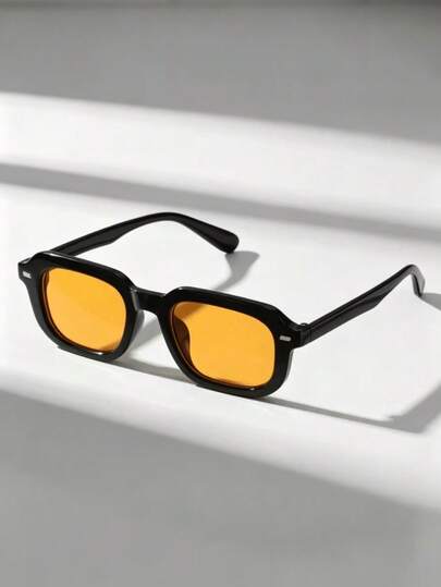 Unisex Orange Rectangular Fashion . Suitable For Vacation, Beach And Other Occasions, It Is An Ideal Accessory For Women's Swimwear. This Pair Of Glasses Is Very Suitable For Matching Women's Autumn And Winter Clothing, Business Casual Wear, As Well As Gifts.