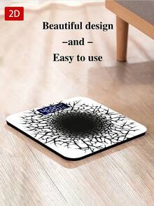1pc LED Display Electronic Scale, Flat 2D Cracked Black Hole Digital Bathroom Scale, Decorative Weighing Platform - Suitable For Long-Term Use, Meets Household Weighing Needs,Uses AAA Batteries (Batteries Not Included) - Multicolor - View 4