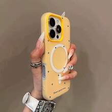 Ships Within 24 Hours From Mexico, Compatible With Apple, , And Other Phone Models. Compatible With Various Phone Brands, Including 17, 16, 15, 14, 13, 12, 11, X, Plus, Pro, And Pro Max. Phone Case - A Screen Full Of Green Hearts, A Minimalist Macaron-Colored Jelly-Like Case, Two-In-One, With Magnetic Wireless Charging, Suitable For Halloween, New Year's Gifts, Christmas Gifts, And Easter Gifts. - 黃色 - 查看 10