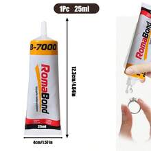 Keo dán trang sức đa năng trong suốt B-7000 mới, keo dán đá quý cho phụ kiện đội đầu, trâm cài, khảm trang sức, kim cương, ngọc trai, bông tai, mặt dây chuyền, keo thủ công DIY siêu bền. - Băng dính trong suốt mới - Xem 11