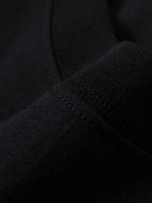 Men's T-Shirt, 100% Printed, Comfortable And Simple, Solid Color, Casual Style - Black - View 3