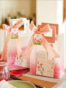 1/5 chiếc Túi xách vuông mờ trong suốt, Túi quà tặng Ngày Valentine, Túi xách nhựa PP mờ, Túi quà tặng cô dâu, Túi mua sắm quần áo, Túi xách dễ thương, Túi đựng quà du lịch xách tay, Túi quà tặng PVC tái sử dụng, Túi quà lưu niệm, Túi quà sinh nhật lãng mạn - Thích hợp cho hoa Ngày Valentine, quà cưới, quà cô dâu, v.v. - Nhiều màu - Xem 5