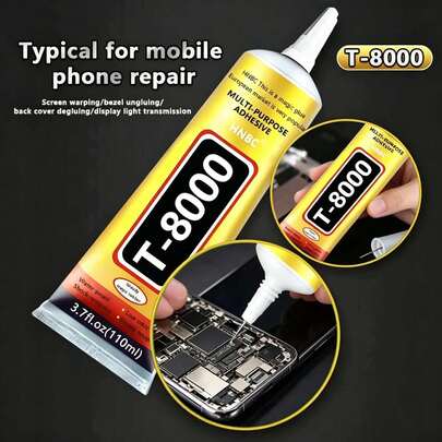 Keo sửa điện thoại T8000 - Keo trong suốt, siêu bền, chống thấm nước, dùng để dán khung màn hình, nắp lưng.