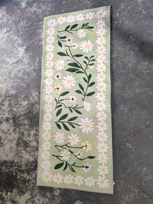 1pc Ins Fresh Matcha Green Daisy Kitchen Floor Mat, Kitchen Rug, Kitchen Carpet - Multicolor - View 4