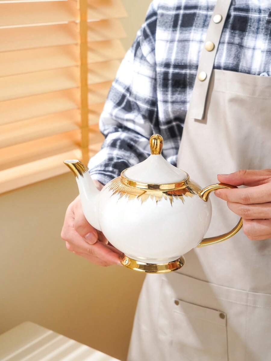 1个陶瓷茶壶，厨房/餐厅/客厅冷水壶，保温壶，适用于茶、咖啡、牛奶、果汁，适合婚礼、派对、送礼、生日等场合。 - 彩色 - 查看 1