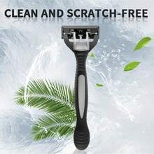 6-Layer Men's Razor Set With Multiple Ultra-Sharp Blades - Ergonomically Designed For Effortless Shaving 6-Layer Stainless Steel Razor Head,Replaceable Beard & Mustache Grooming Tool With Handle - Multicolor - View 6