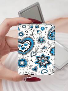1pc Y2K Graffiti Series Portable Vanity Mirror, Foldable Lightweight Ultra-Thin Convenient Hand Mirror, Durable PU Leather, Suitable For All Scenarios And People, Foldable Rectangular Small Mirror For Carrying - Multicolor - View 11