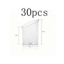 10/20/30/40/50/60/100 piezas Mini tazas de postre, 2.2oz (Aprox. 62.4g) Tazas de postre redondas de plástico, Tazas de aperitivos inclinadas adecuadas para servicio de fiesta, Gelatina, Gelatina, Bocaditos pequeños - transparente - Ver 15