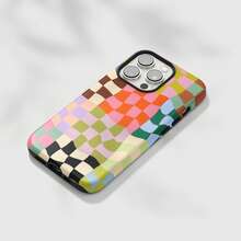 Casing Ponsel Motif Kotak-kotak Berwarna-warni, Pelindung yang Kompatibel dengan iPhone 17, 16, 15, 14, 13, 12, 11 Pro Max - MultiWarna - View 4