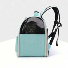 Mochila para gato de moda y transpirable, de tela Oxford multifuncional y plegable con gran capacidad para transportar mascotas al aire libre, mochila para gato, mochila para perro, mochila para perro con protección solar, diseño ergonómico 3D, adecuada para viajes, senderismo, compras y uso médico - Gris Claro - Ver 9