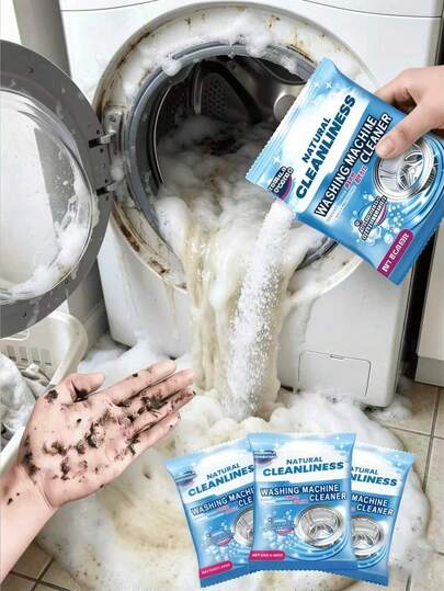 jakehoe 1pc/5pcs/10pcs/20pcs Washing Machine Cleaning Powder, Suitable For Various Washing Machines: Wall-Mounted, Pulsator, Drum, And Old-Fashioned Washing Machines. 1. Place An Appropriate Amount Of The Product Into The Washing Machine. 2. Add Water And Run For About 5 Minutes Until The Product Is Fully Dissolved. If The Dirt Buildup Is Severe, It Is Recommended To Soak In 40°C-60°C Warm Water. 3. Pause The Operation And Soak For 3 Hours. For First-Time Use Or Severe Dirt Buildup, It Is Recommended To Soak For 5-8 Hours.
