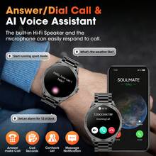 Hwagol Montre Connectée Homme 1.85"/710mAh/100+ Modes Sportifs, IP68 Étanche Montre Militaire Homme avec Appel Bluetooth, 24H Sommeil/Fréquence Cardiaque/Podomètre Smart Watch pour Android iOS - Noir - Voir 6